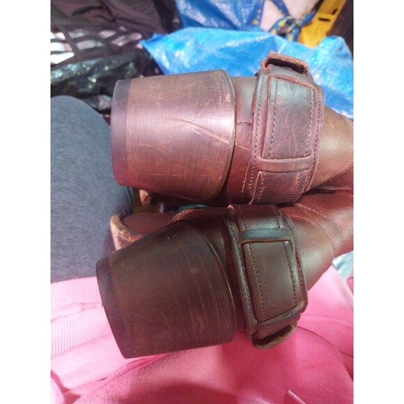 J.B. Dillon Womens 7.5 B Brown Leather Ankle heeled Boots Zipper - Picture 9 of 9